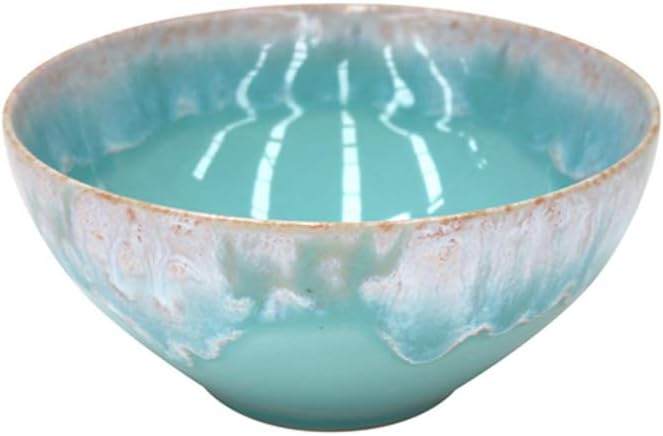Casafina Ceramic Stoneware 22 oz. Soup & Cereal Bowl - Taormina Collection, Aqua | Microwave & Dishwasher Safe Dinnerware | Food Safe Glazing | Restaurant Quality Tableware