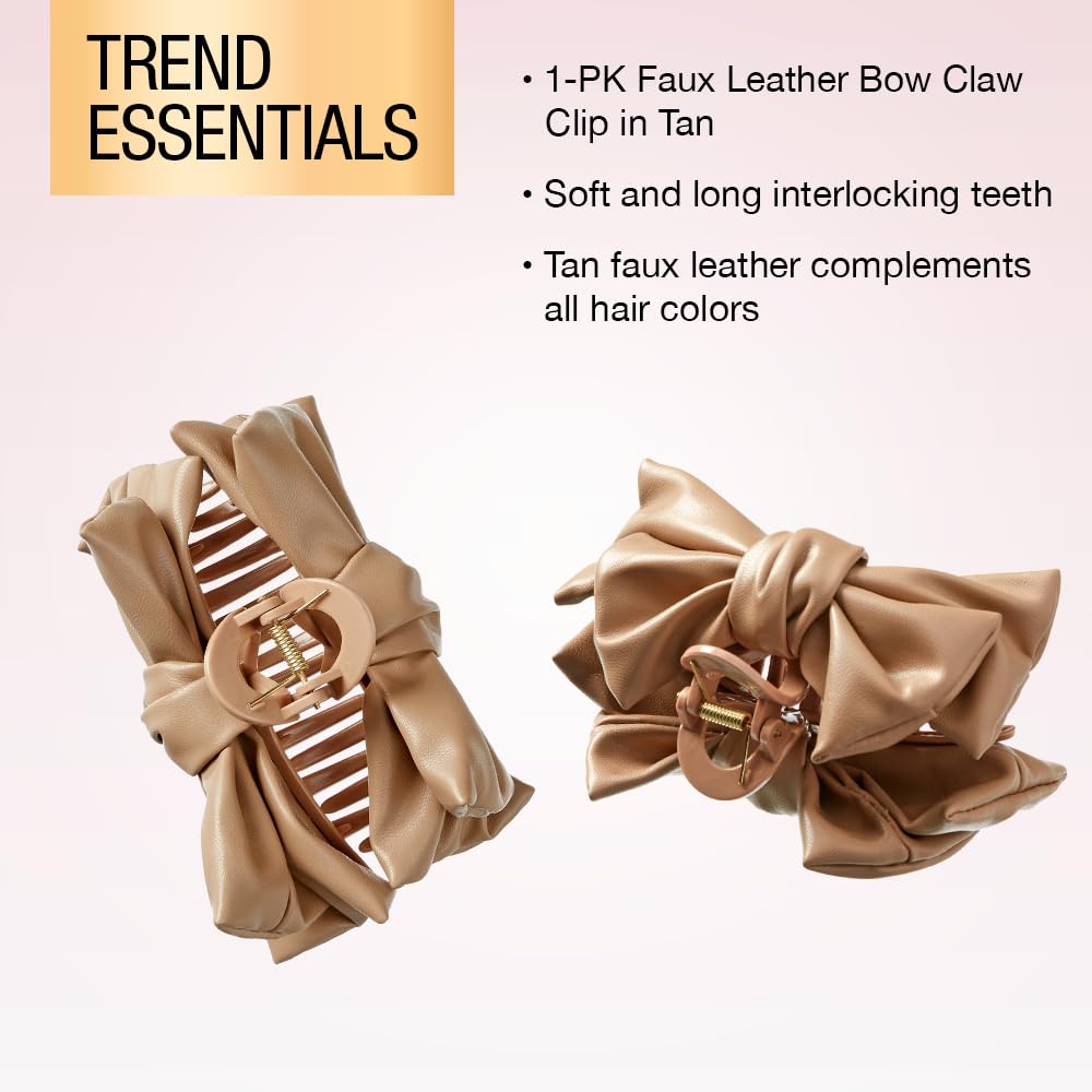 Amazon.com : Scunci by Conair faux leather bow claw clip - claw