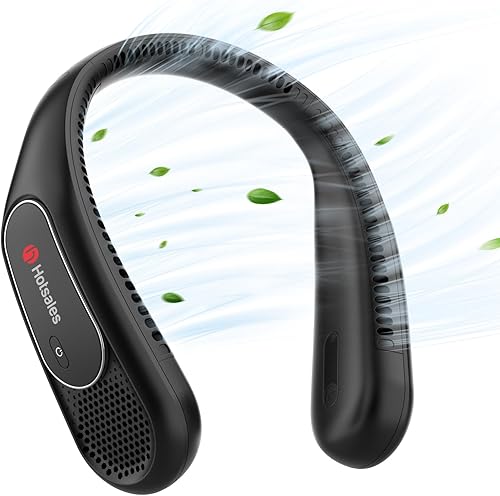 Hotsales Neck Fan, Hands Free Bladeless Neck Fans Portable Rechargeable, 6000 mAh Battery Operated Wearable Personal Fan, Cooling Neck Fan, 3 Speeds, USB Fan Gifts for Men, Women, Travel, Outdoor