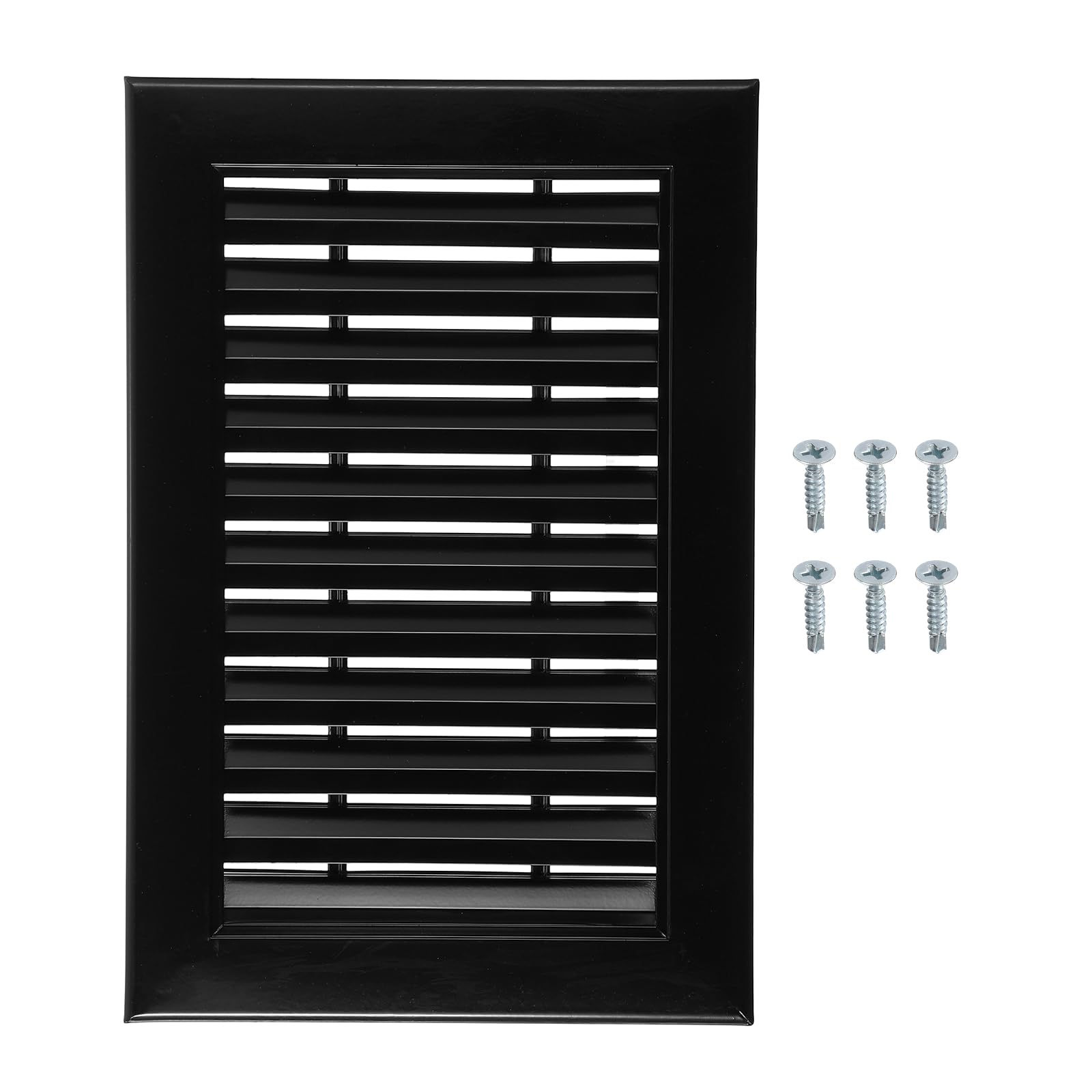 sourcing map Aluminum Air Vent Cover (300x200mm) - Rectangle Ventilation Grille Louvered Ventilation Cover for Cabinet Closet Door Wardrobe HVAC Vent (Ducting Openings: 245 x 145mm), Black