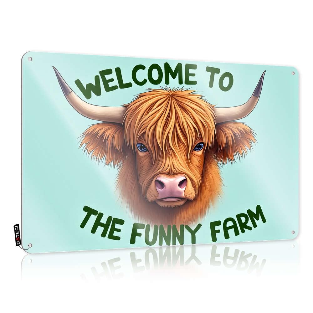 Signs For Garage Welcome To The Funny Farm Tin Sign Boys Bedroom Accessories Garage Tin Sign(30X40CM)