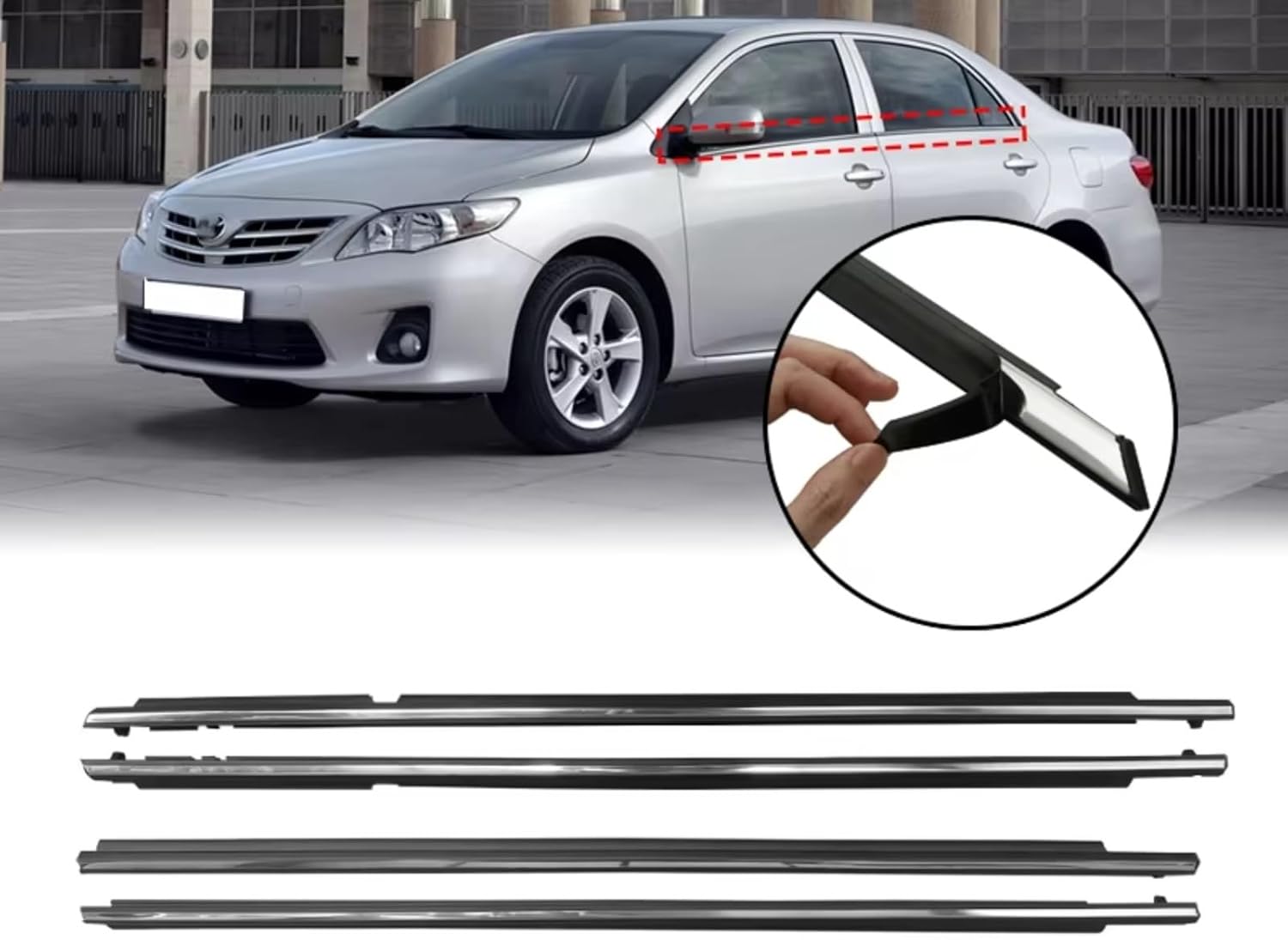 Compatible With For Corolla 2008-2019 シーリングトリム ウィンドウシール 車のドア ウェザース