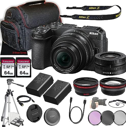 Nikon Z30 Mirrorless Camera w/NIKKOR Z DX 16-50mm f/3.5-6.3 VR Lens + 128GB Memory + Case + Tripod + 3 Piece Filter Kit + More (30pc Bundle)
