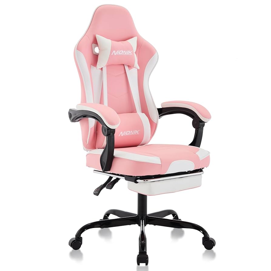 ゲーミングチェア オットマン オフィスチェア NIONIK ゲーミングチェア 椅子 ゲーム用 チェア 自宅 PCチェア