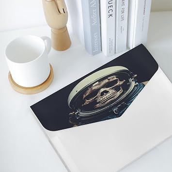 A4 Plastic Envelopes with Snap Closure Movie Aesthetic Skull Plastic Folders for Document Letter Size Poly Folders Reusable File Bags for Office Home Work Supplies
