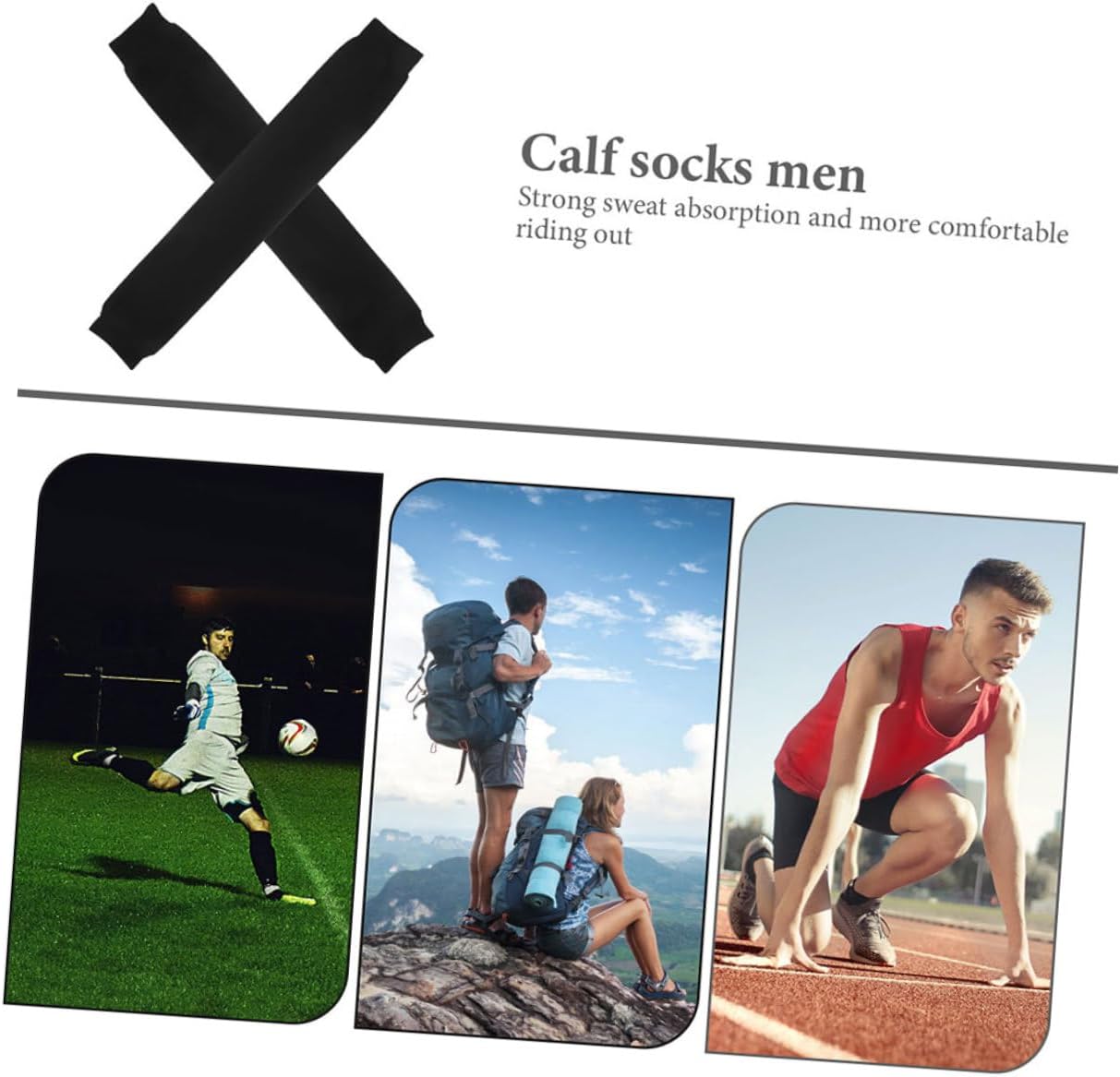 ABOOFAN 2pcs Footless Compression Leg Sleeves for Men Youth, Black S Size Calf Compression Sleeves Support for Running and Football Training
