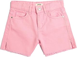 شورت جينز من القطن للبنات بفتحات وجيوب كوتون عبوة قطعة واحدة
