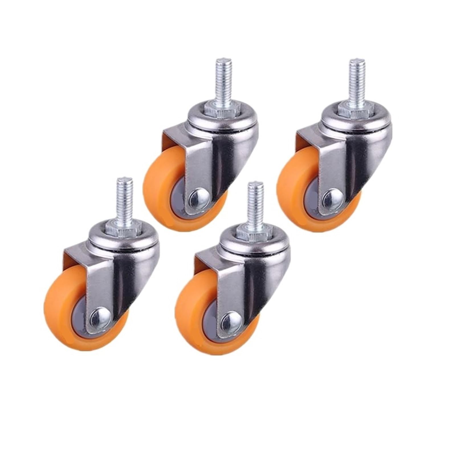MXXDMOPD 4 Pieces/lot 1.25 inch Screw Caster Orange PP Furniture Wheel Silent(G)