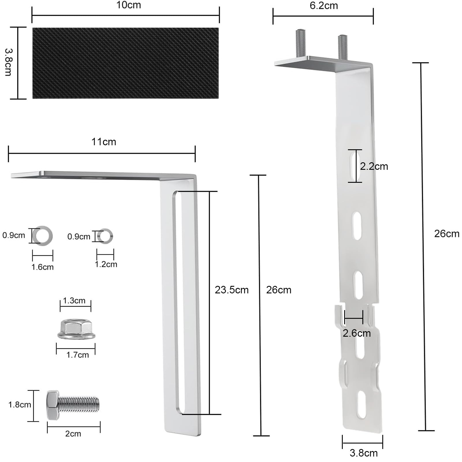 2 stuks verstelbare zonnepaneelhouder, haken, balkon