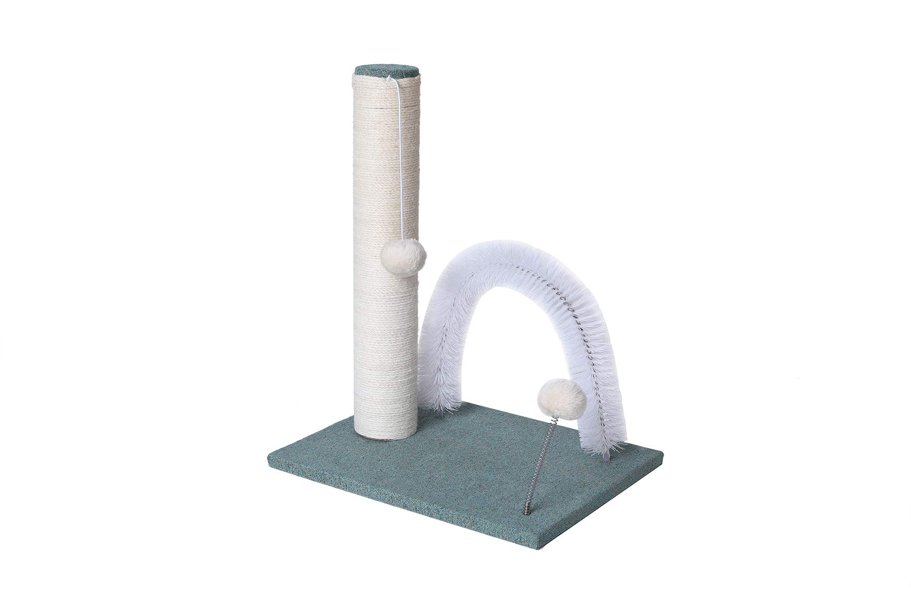 BinetGo Cat Climbing Tower & Activity Tree with Vertical Cat Sisal Scratching Posts and Teasing Rope for Kitten (Green)