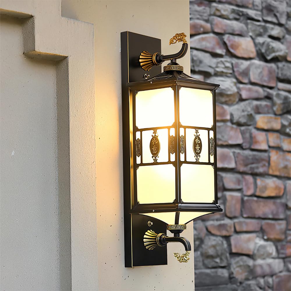 KXEcoLife Contemporary Solar Outdoor Wall Lamp Simplicity Waterproof Balcony Hallway Courtyard Villa Hotel Gate Lights (L H72CM Solar)