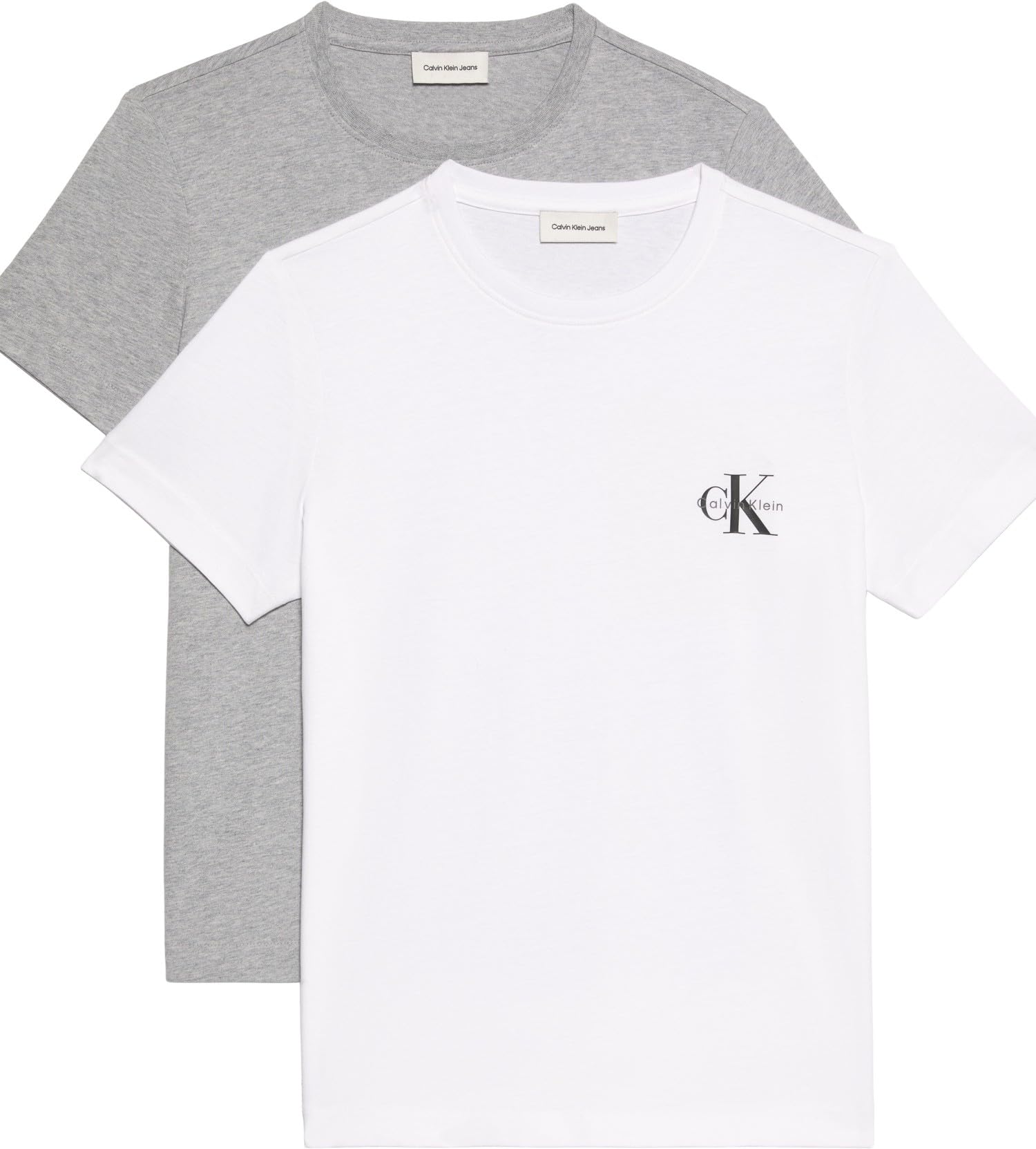 Calvin Klein Damen 2er Pack T-Shirts Kurzarm Logo Tee mit Rundhalsausschnitt