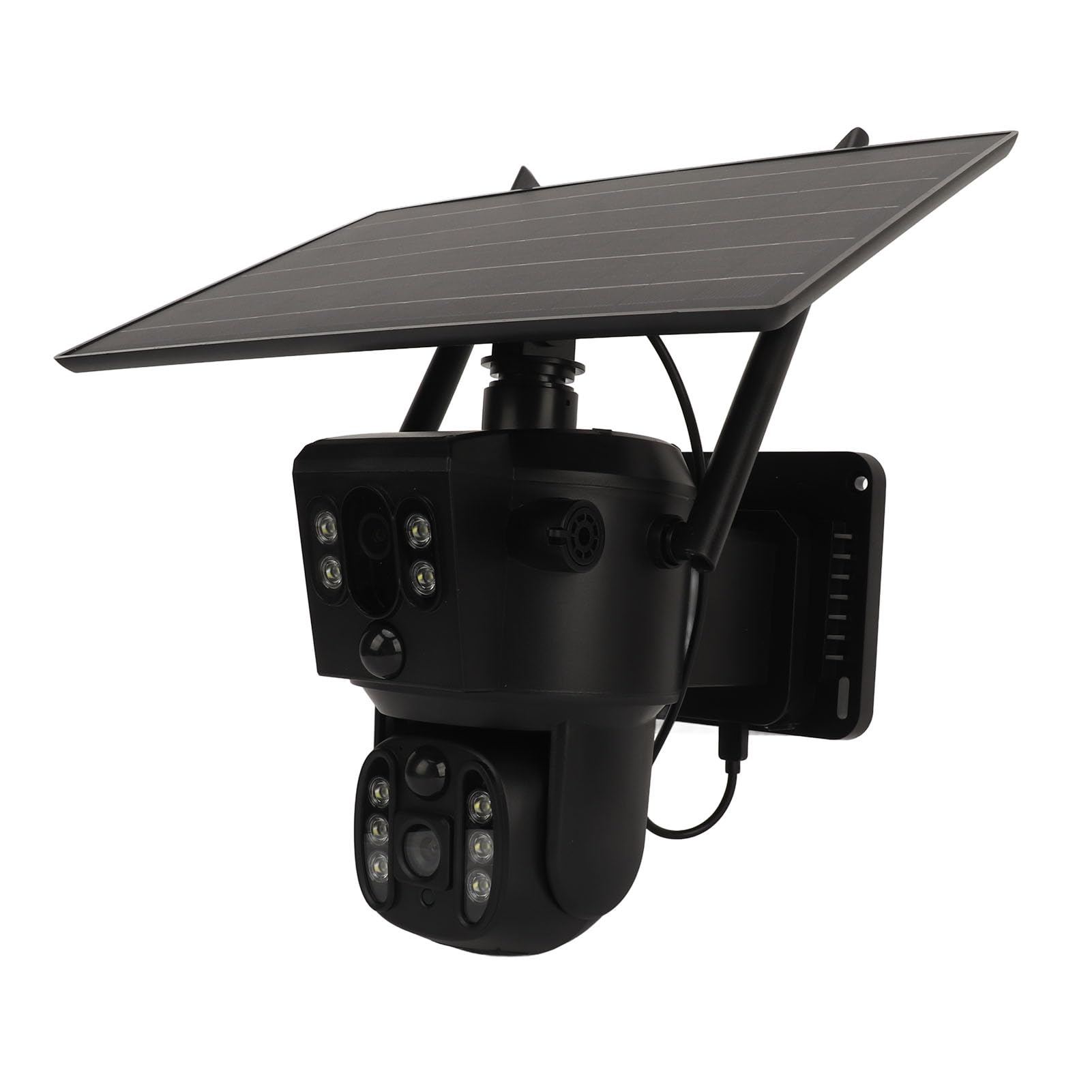 Cuifati 4K 8MP Solar Security Camera, 4G Podwójny Obiektyw Domowy Aparat, Kamera Zasilana Słonerem z pełną kolorą noktowizją, dwukierunkową Interkomem Głosowym, śledzenie Humanoidalne