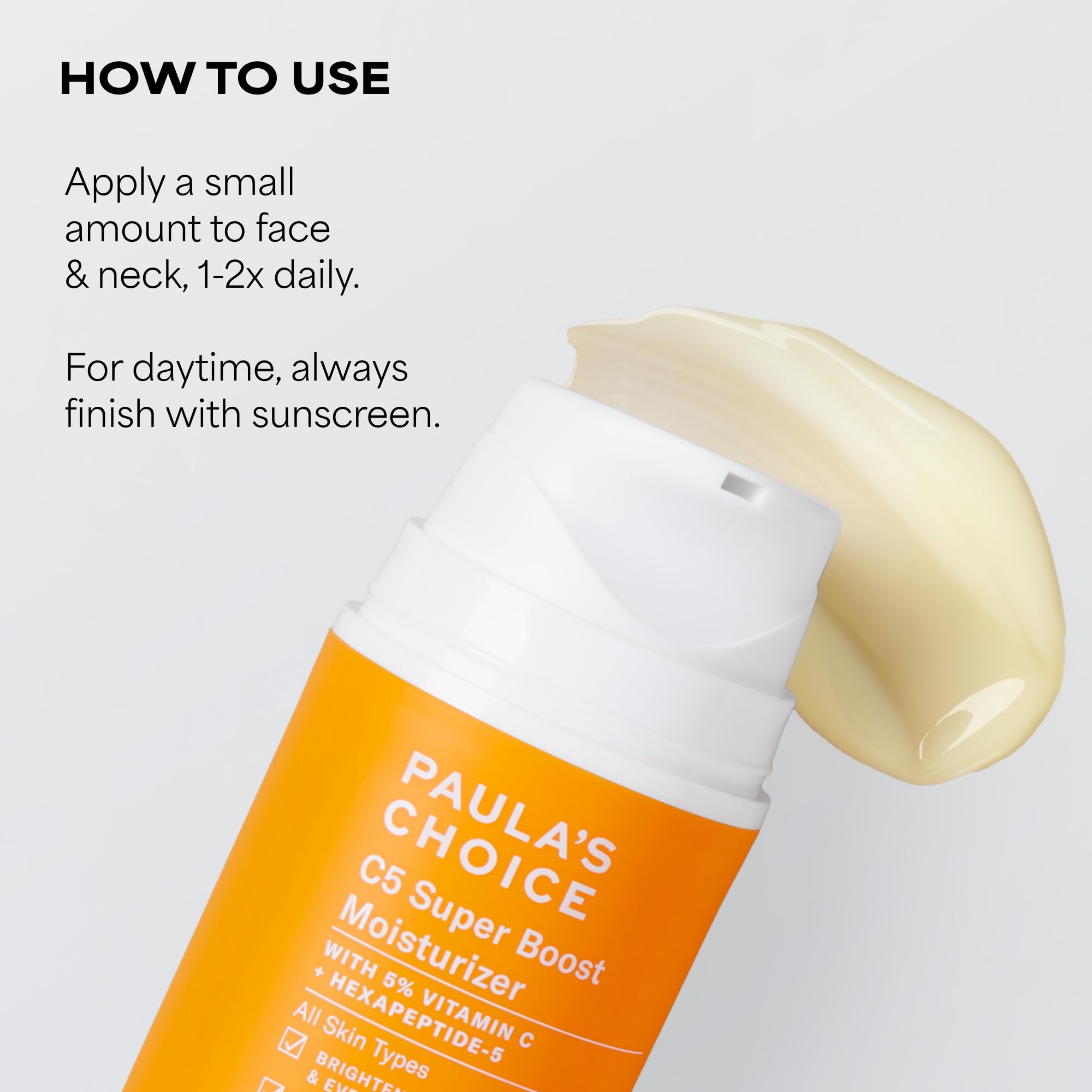 Paula's Choice C5 Super Boost Face Moisturizer with 5% Vitamin C & Squalane, Daily Face Lotion for Discoloration, Uneven Tone, Fine Lines & Breakout-Prone Skin, Fragrance-Free