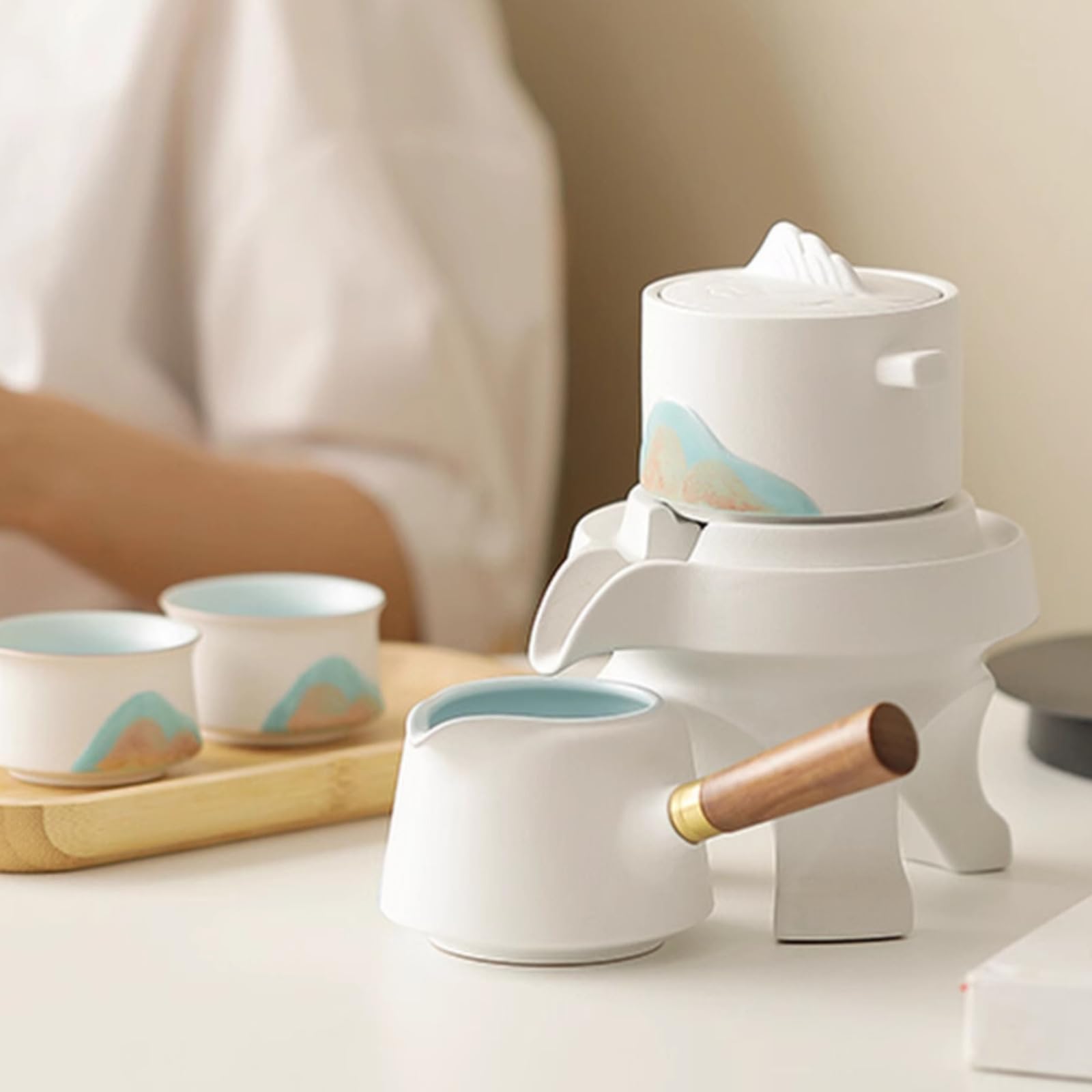 Infuseur à thé semi-automatique Kungfu, 210 ml, théière domestique en céramique