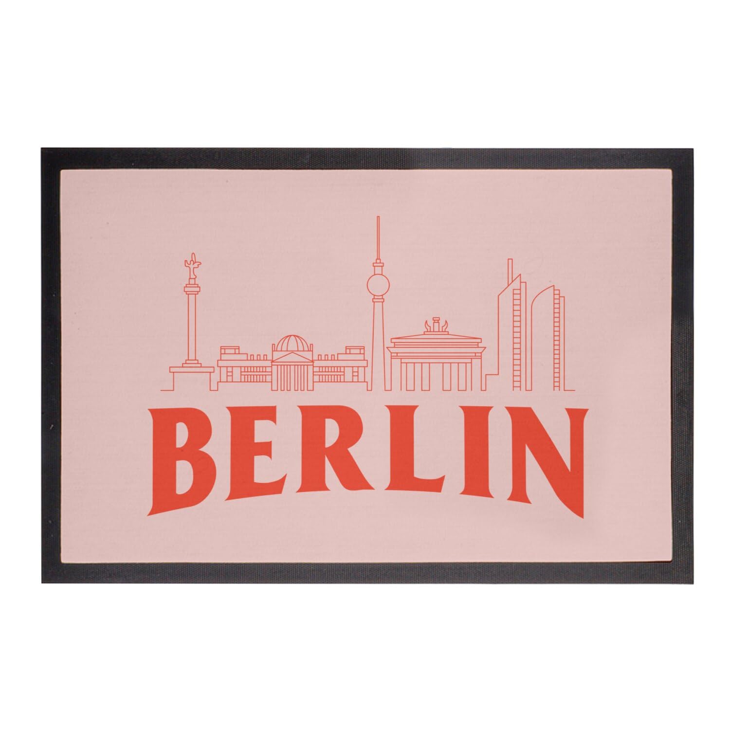 Paillasson Rose Berlin grand tapis d'entrée pour appartement de voyageur moderne 60x40