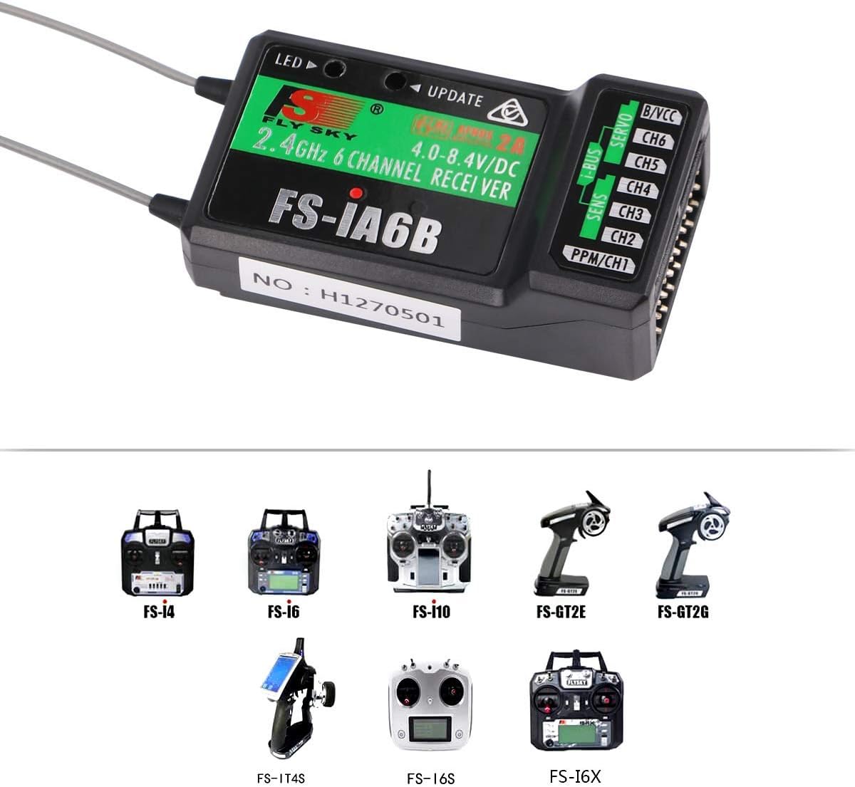 Flysky FS-i6 AFHDS 2A 2.4GHz 6CH Radio System Transmitter with FS-iA6B Receiver for RC Helicopter Glider