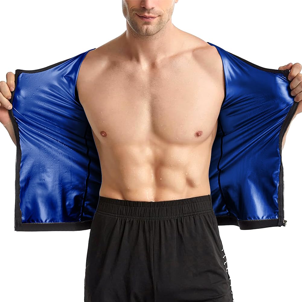 DiULi Men Sauna T Shirts, Sweat Sauna Suit, Body Shaper Slimming, Weight Loss Suit, Trimmer Hot Corset, Gym Workout Fitness Tank Top