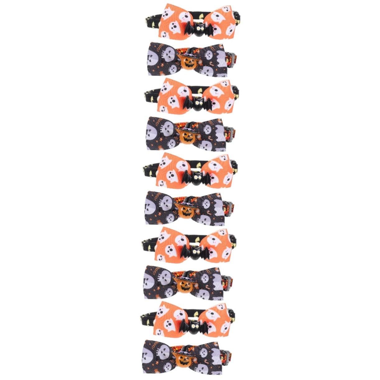 INOOMP 10stücke Halloween Katzenhalsbänder Mit Verstellbarem Design Und Schleife Für Kätzchen Und Haustiere Festtagsaccessoires Mit Kürbis Und Fledermaus Motiven