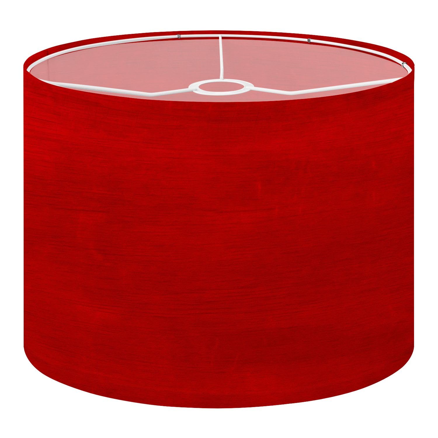 Fabric Drum Lamp Shade Red Wood Texture Vintage Funky Medium Linen Decorative Lampshades 13inch Set of 1 for Table Lamps, Floor Lamps,Ceiling Lamp