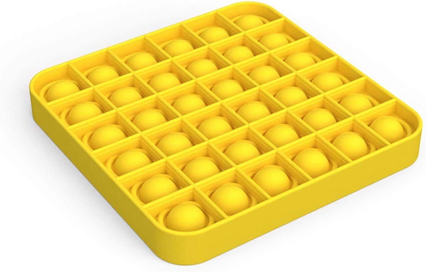 TOYSREX Push pop Bubble Sensory Fidget Toy, Autism Special Needs Stress Reliever Anxiety Relief Toys, Extrusion Bubble Fidget Sensory Toy (SQUARE YELLOW)