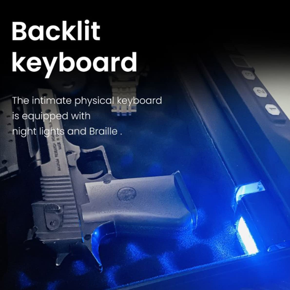 Biometryczny sejf na pistolet Sejf na pistolety, biometryczny sejf na pistolety z szybkim dostępem, inteligentna skrzynka z zamkiem do bezpiecznego pistoletu, 2 klucze awaryjne