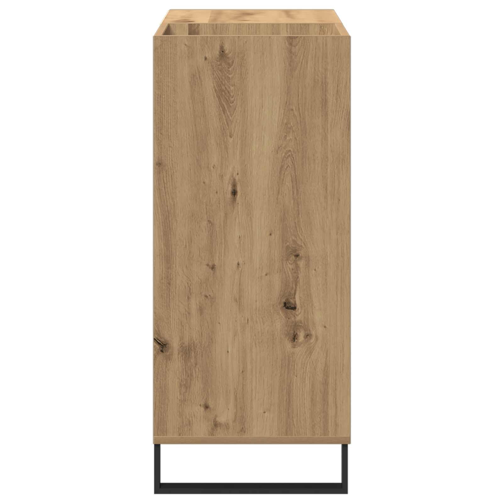 Armario para discos de vinilo con estante de madera de roble Artisan, 84,5 x 38 x 89 cm, espacio de almacenamiento, aparador para discos de vinilo, CD, DVD y accesorios de cine en casa