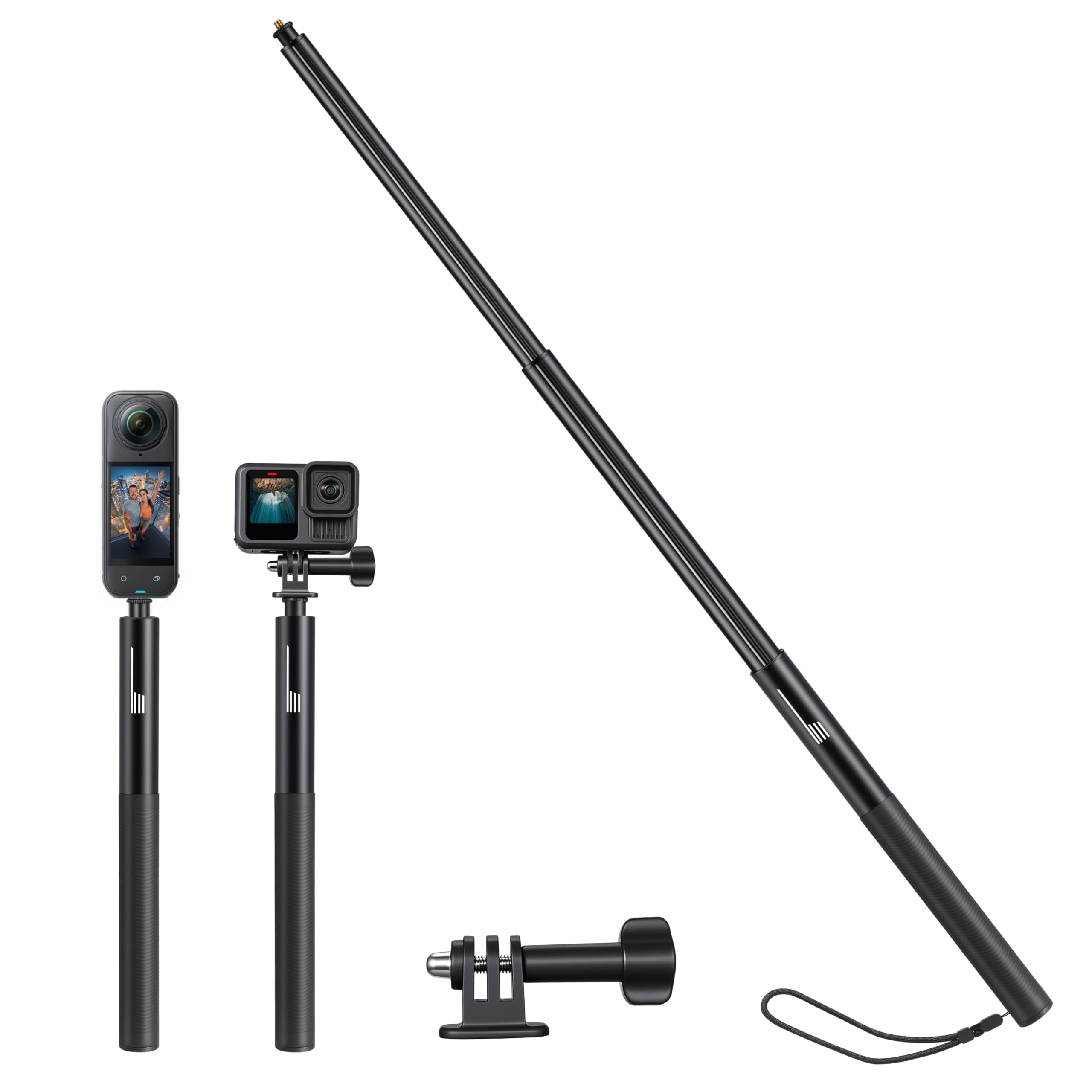 Bastão de selfie invisível de 128 cm para Insta360 X5 X4 Alumínio para GoPro
