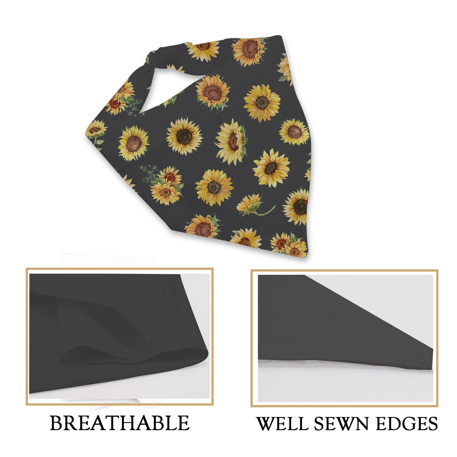 1 Piece Sunflower Tie On Scarf Summer Dog Bandana Sunflower Lovers Gift Spring Dog Scarf (Sunflower D UK) - Image 3