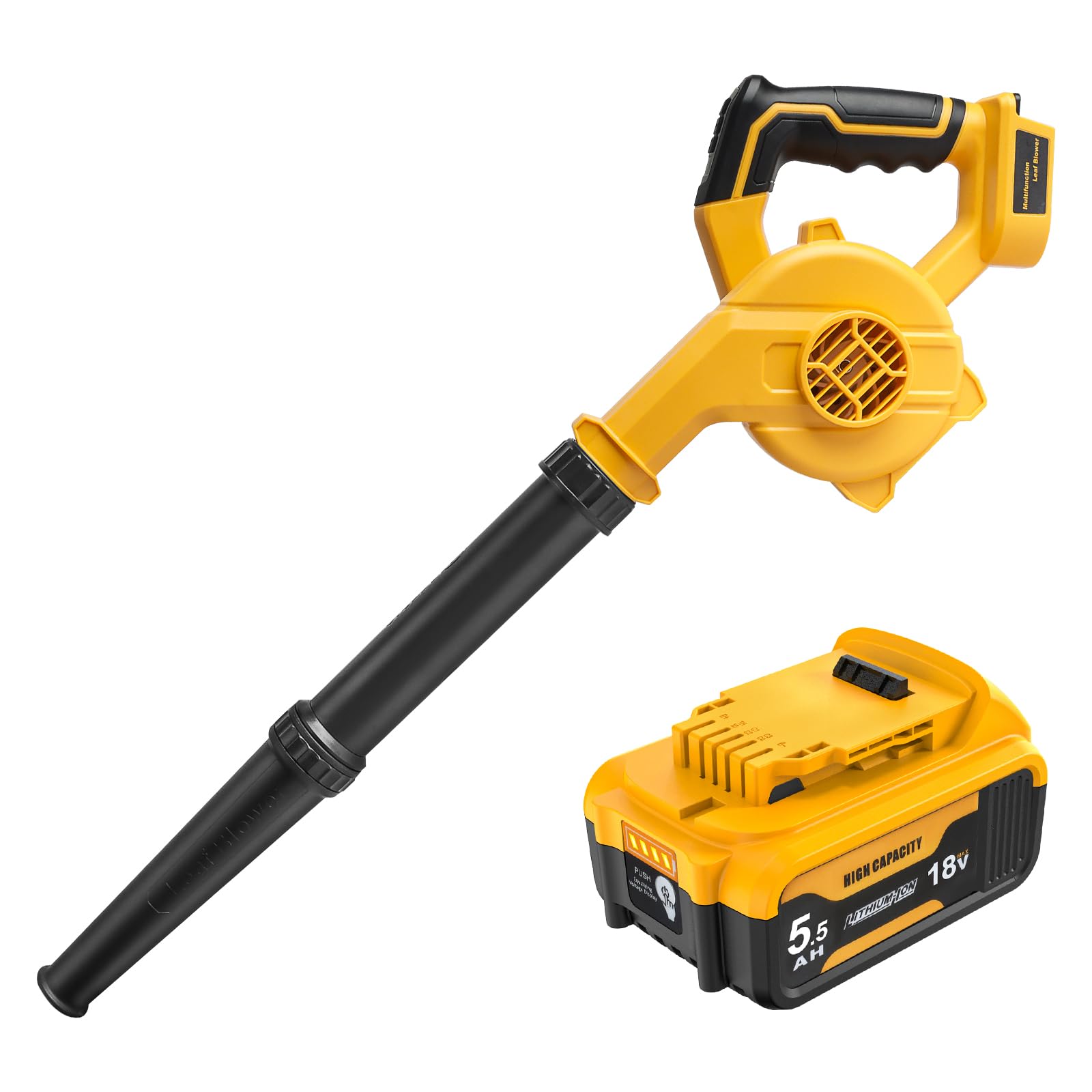 Powarobor Souffleur de Feuilles sans Fil pour DeWalt,Batterie 18V 5,5 Ah Incluse