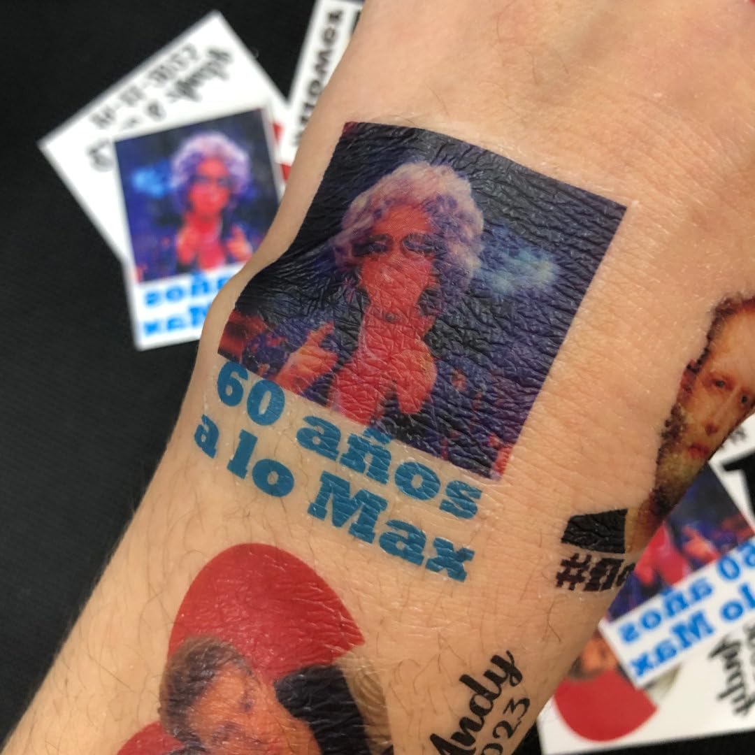 100 Tatuaggi temporanei 4x4 cm con la tua foto - Ideali per eventi, matrimoni, feste e compleanni