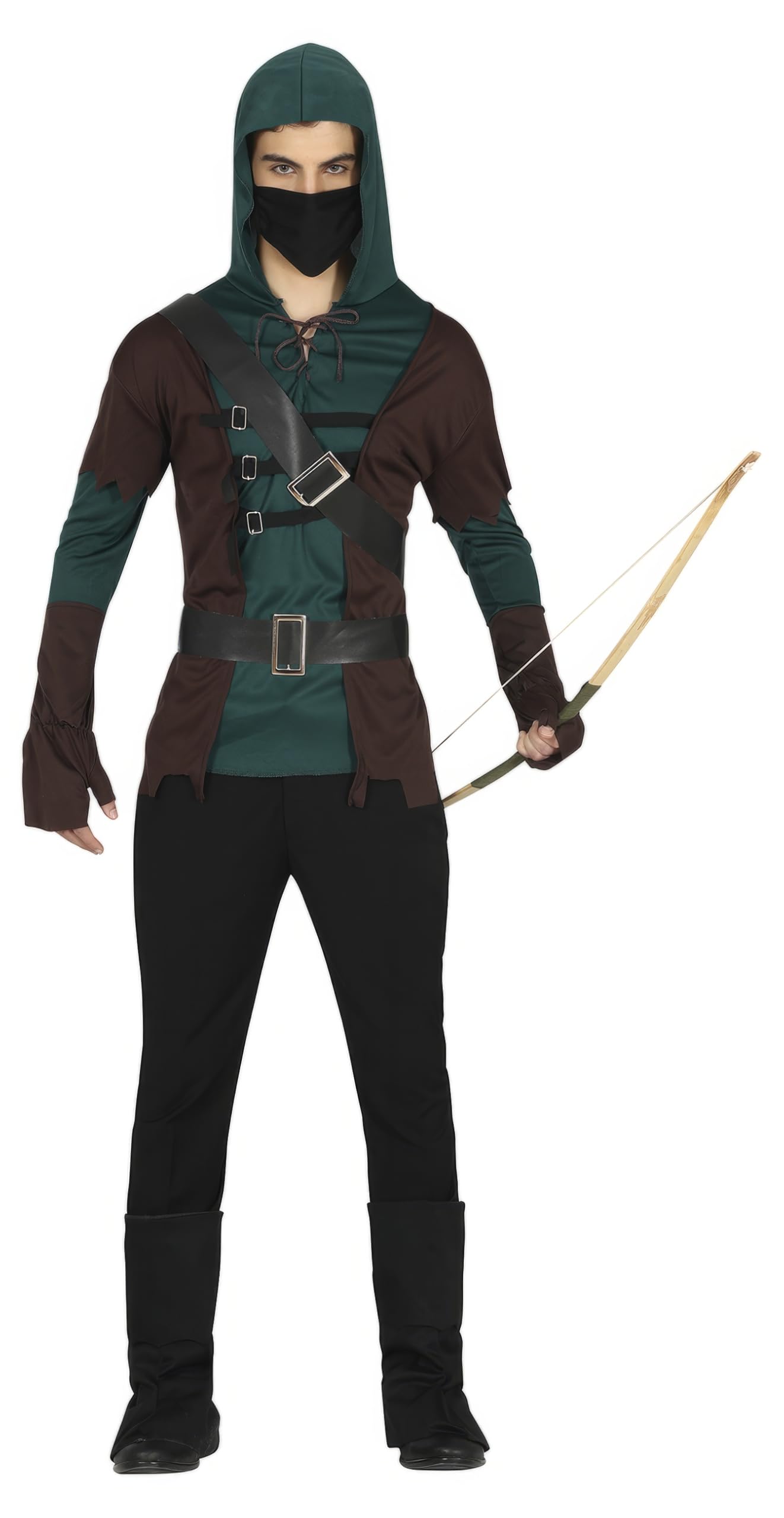 FIESTAS GUIRCA Green Archer Boy Fancy Dress Costume - Green Hero for Teenagers 14-16 Years