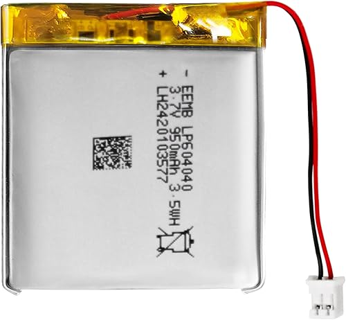 EEMB Batería de polímero de litio 3.7V 950mAh 604040 Lipo Batería recargable con conector JST de cable para altavoz y dispositivo inalámbrico