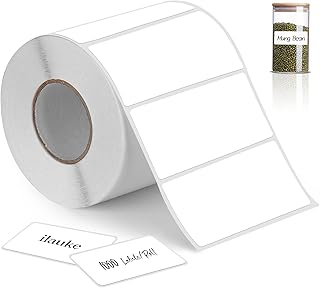 ilauke Labels Stickers 100x50mm, 1000 Pcs Address Labels, Sticky Labels On a Roll, Self-Adhesive White Stickers Labels for Jars, Bottle, Package