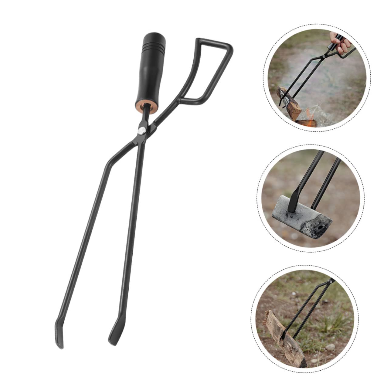 Abaodam Pinza Per Ferro Lunga Pinza Per Legna Da Barbecue Forniture Per Campeggio Attizzatoio Portatile
