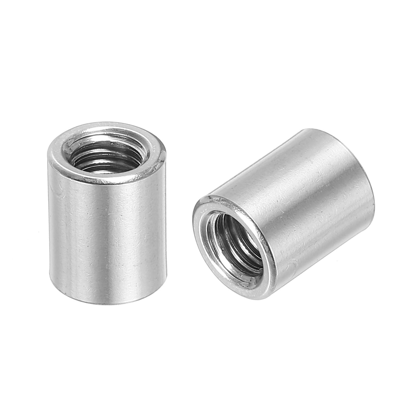 QUARKZMAN 6 sztuk okrągłych nakrętek łączących M8, nakrętka łącząca ze stali nierdzewnej 304 długość 15 mm / 0,6" nakrętka sworznia pręta tuleja długość wspornika M8 x 15 x 12 mm