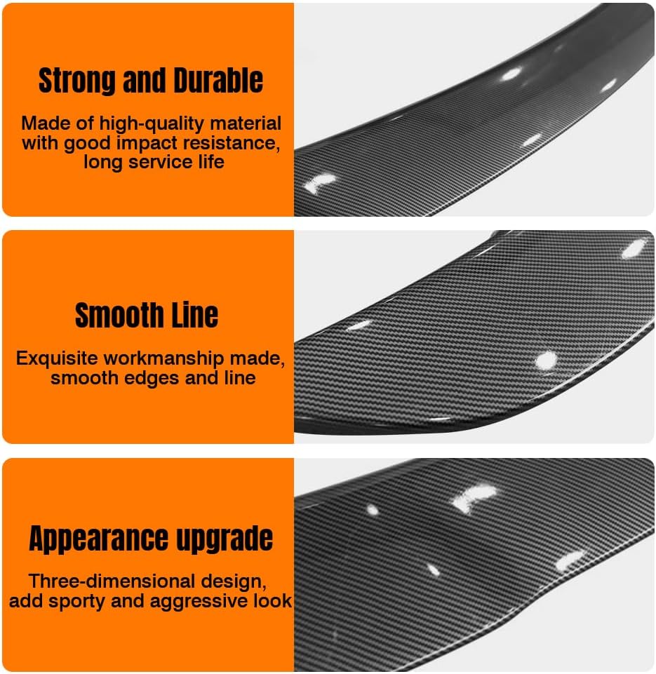 Trunk Spoiler Compatible with 2015-2023 Dodge Charger, SRT Style ABS Rear Trunk Tail Lid Spoiler Wing, Black Carbon Fiber Print