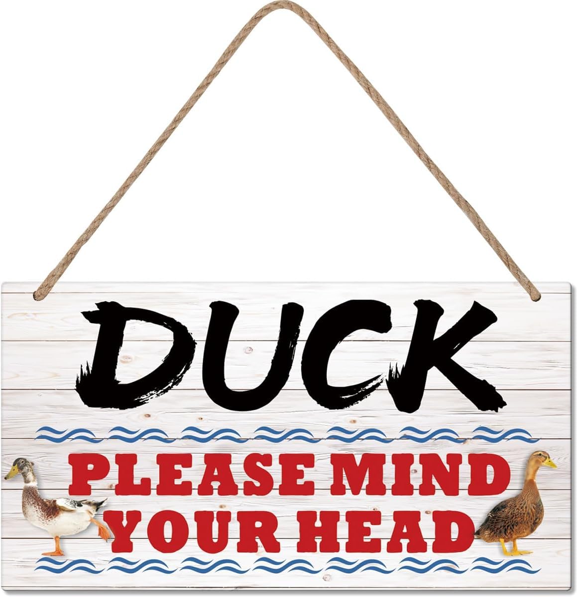 Watch Your Head Sign Duck! Please Mind Your Head Funny Retro Vintage Duck House Decor Duck Lover Gift Notice Step Sign 5x10 Inch
