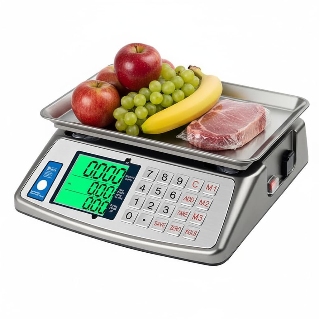Voltix Bilancia Professionale per Alimenti 40kg, Bilancia Digitale con Display LCD da 5g a 40kg con Divisione di 5g, Alta Precisione, per Uso Domestico e Commerciale