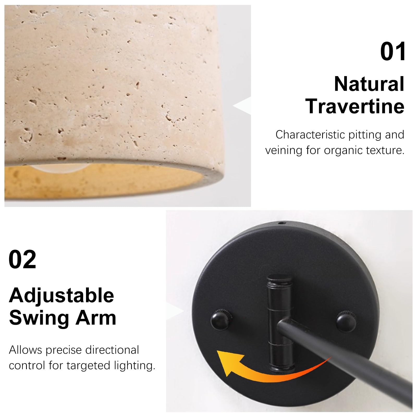 Lampada da Parete a LED con Interruttore, Applique da Comodino, faretto a Incasso, Applique Regolabili per Camera da Letto, Soggiorno, Hotel