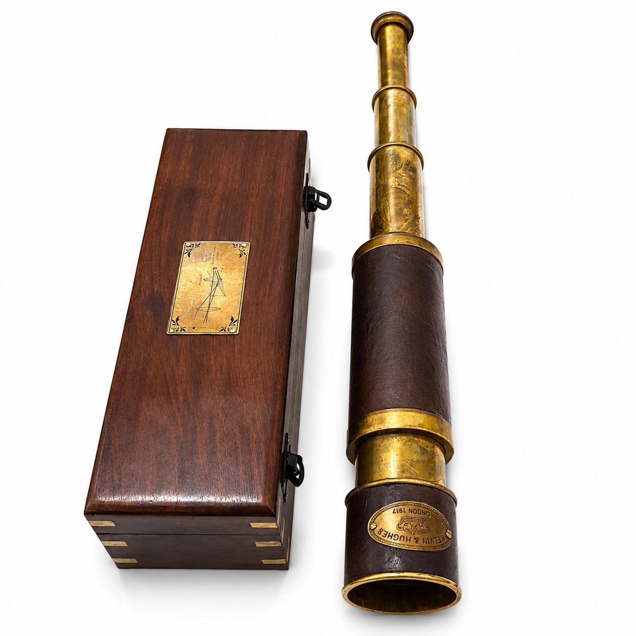Amazon.com: Antique Brass Leather Telescope Kelvin & Hughes London
