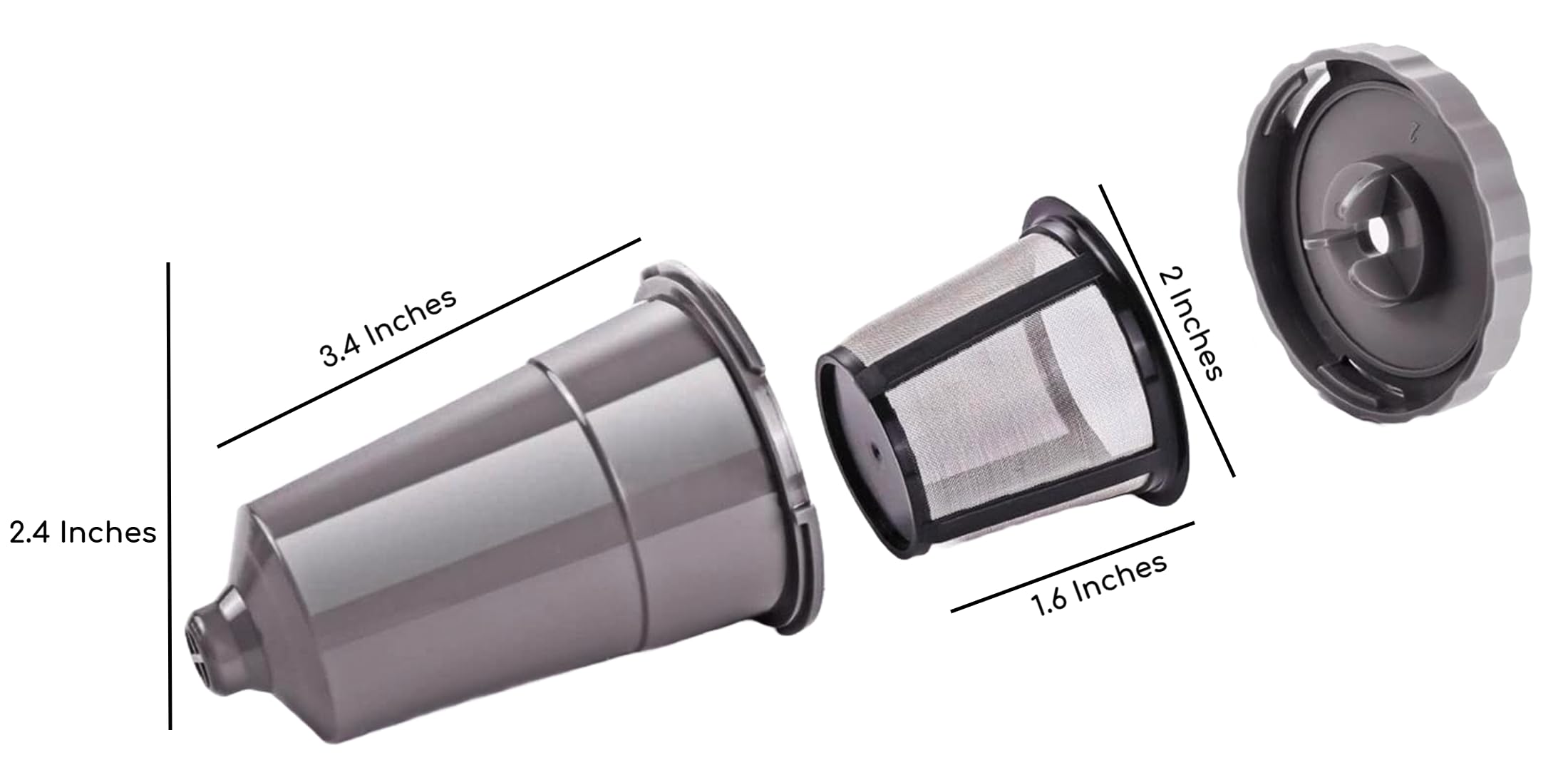 Wiederverwendbarer Kaffeehalter und Filter Set 3-teilig mit Filterkorb kompatibel mit Keurig My K-Cup Home Brewers passend für B31 B40 B50 B60 B70 Nachhaltiges Kaffeezubehör