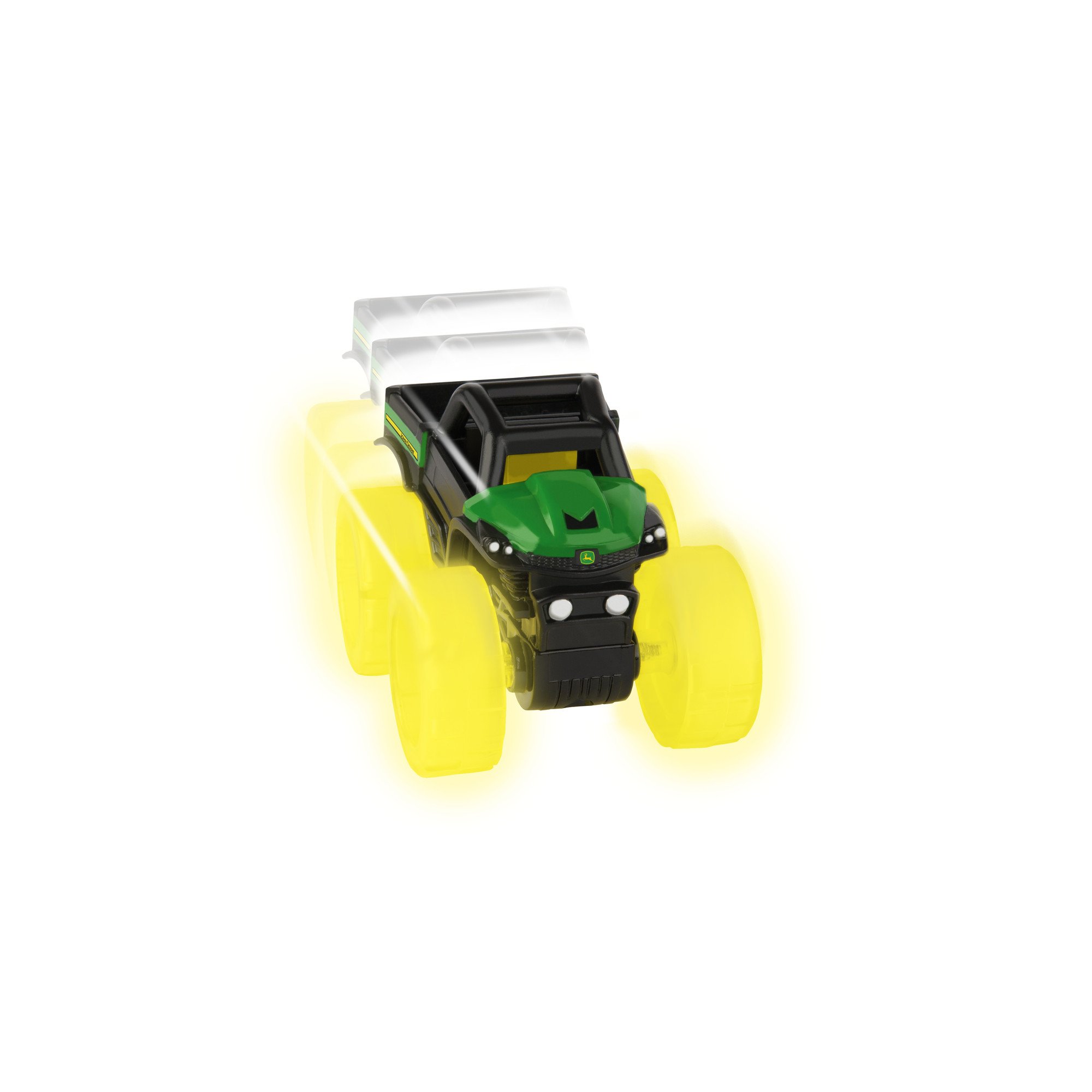 Monster Treads Lightning Wheels – Incluye 1 camión monstruo en miniatura John Deere – Gator o tractor de juguete (el vehículo puede variar) – Juguetes John Deere 5