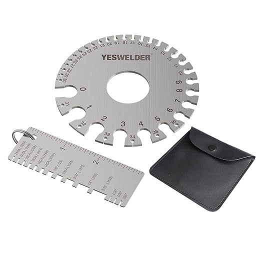 Calibrador de lámina metálica y gauge de soldadura YESWELDER 2 piezas miniatura 3