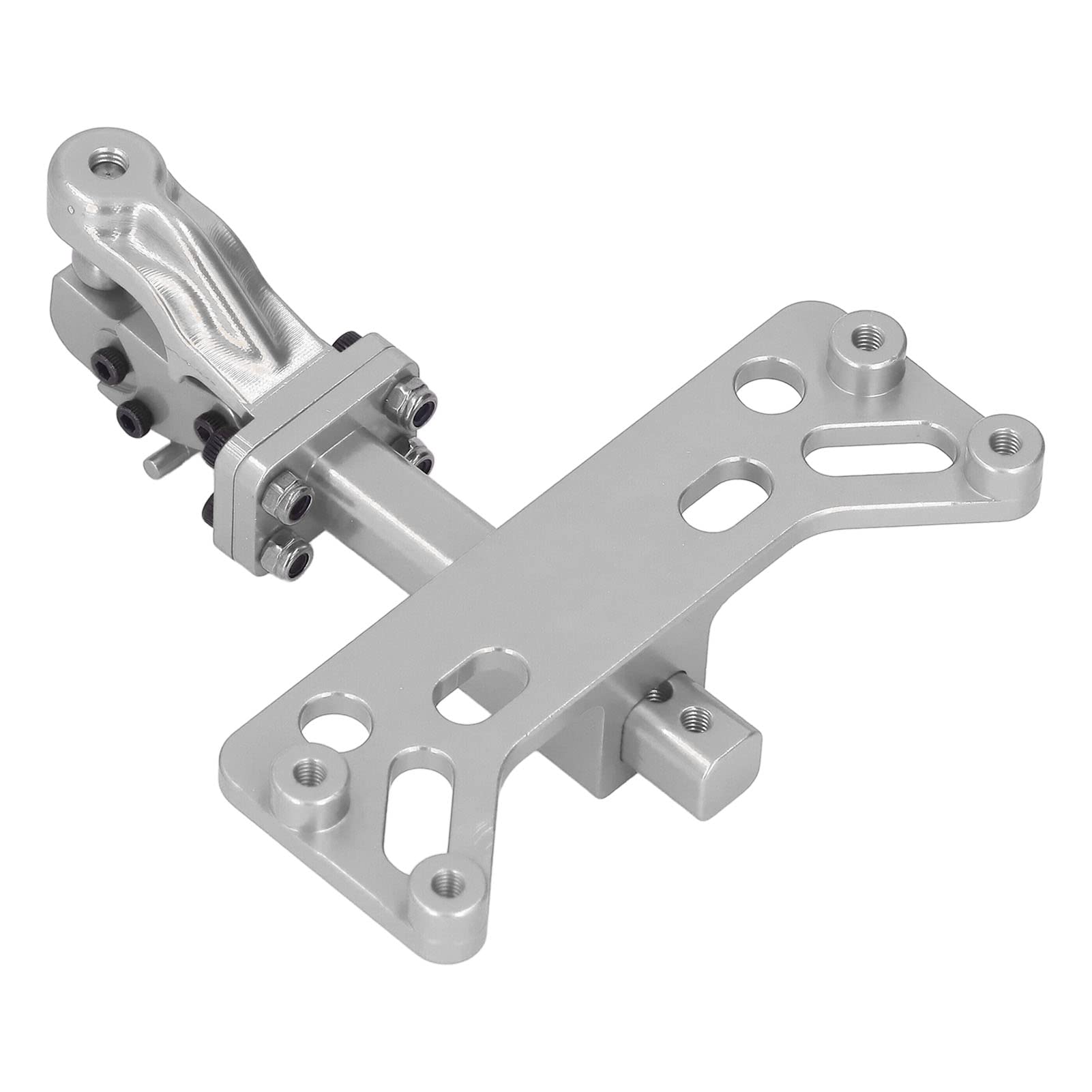 SCX6 1/6 wspornik zaczepu przyczepy, hak holowniczy ze stopu aluminium do samochodu zdalnie sterowanego, regulowane wyposażenie trakcyjne pojazdu z wciągarką (Srebrny)