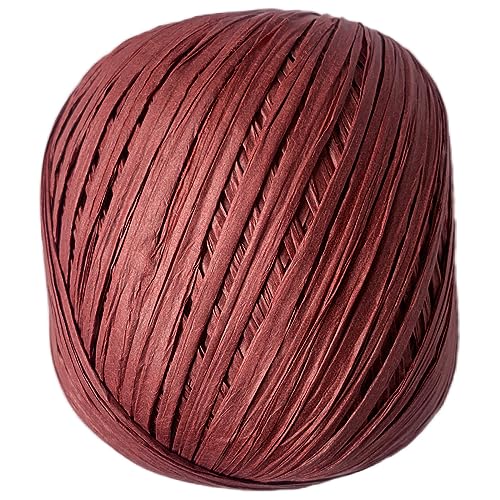 Image of Crochet Now | Raffia Yarn Eco Friendly Paper Yarn 50 Grams /70 mtrs for Handknitting /Crochet /Gift Packing and DIY Handmade (Maroon)