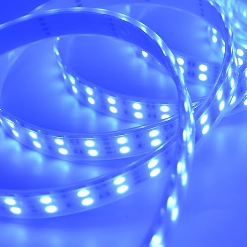 Miniatura 7 de Tira de luz LED súper brillante de 12 V, doble fila 600 LED, manga impermeable IP67, sin fuente de alimentación (conmutación de 7 colores RGB)