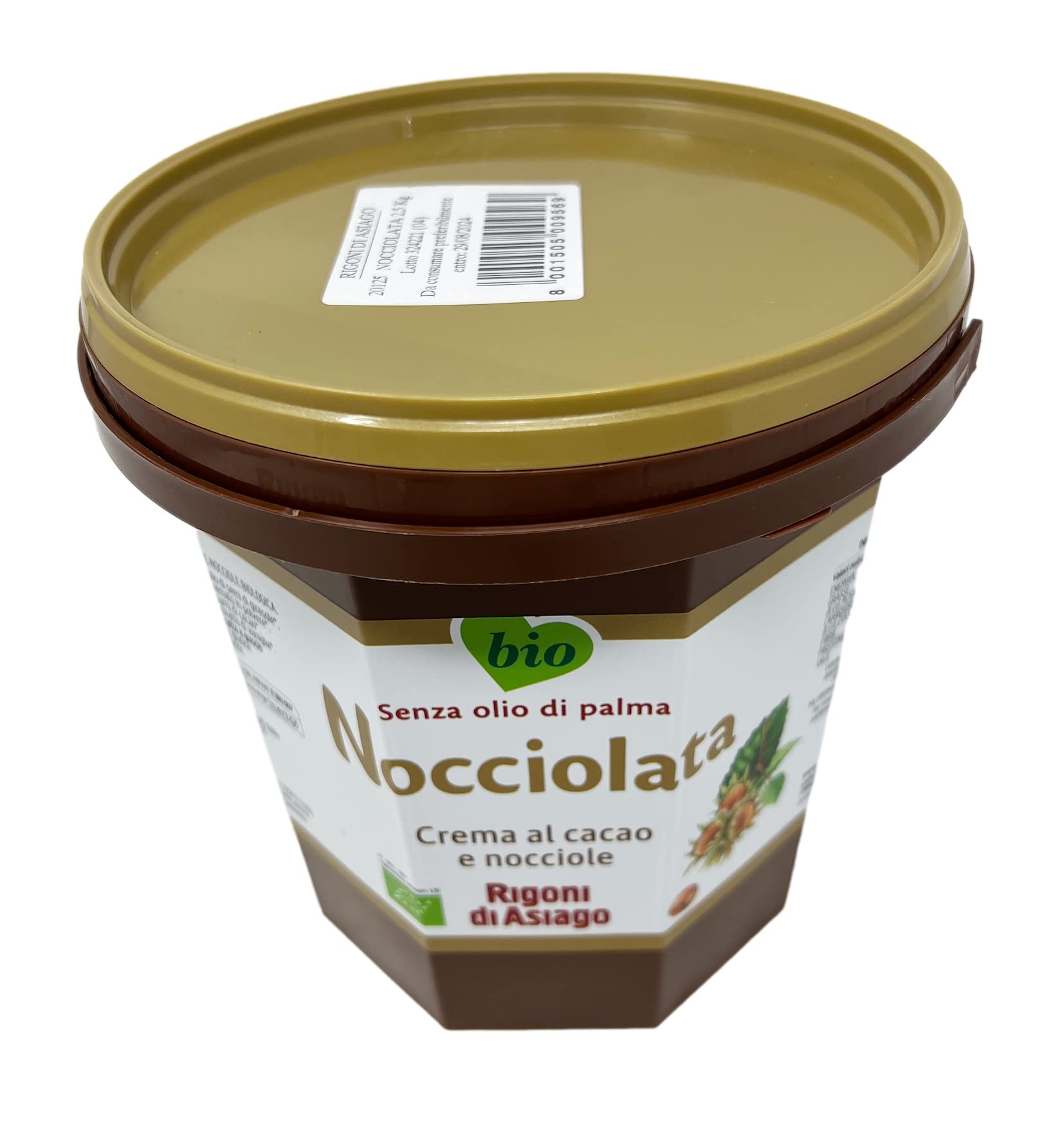 Nocciolato - Secchiello di crema Spalmabile al cacao e nocciole 2,5kg BIO