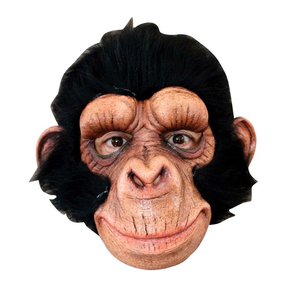 My Other Me - Máscara unisex adulto de Chimpancé beige y negro. Un accesorio llamativo para dar un toque salvaje a tu caracterización