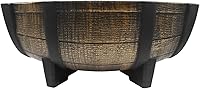 HC Companies Whiskey Barrel Planter Bowl - 16" Golden Oak Faux Wood Resin Pot for Indoor Outdoor Gardens - Weatherproof Durable Flower Planter